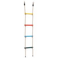 vidaXL Escada de corda para crianças com 4 degraus multicor