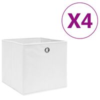 vidaXL Caixas arrumação 4 pcs 28x28x28 cm tecido-não-tecido branco