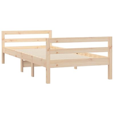 vidaXL Cama sem colchão 75x190 cm madeira de pinho maciça