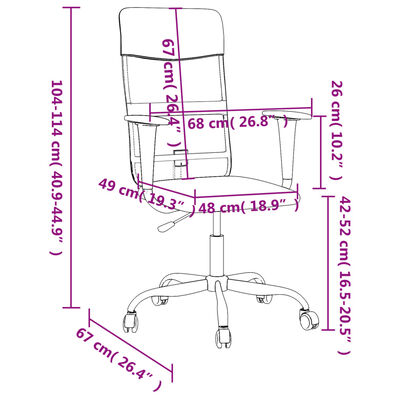 vidaXL Cadeira escritório tecido malha/couro art. regulável preto