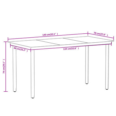 vidaXL 5 pcs Conjunto de jantar para jardim preto