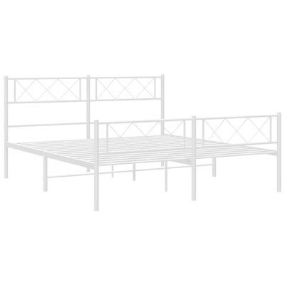 vidaXL Estrutura de cama com cabeceira e pés 150x200 cm metal branco