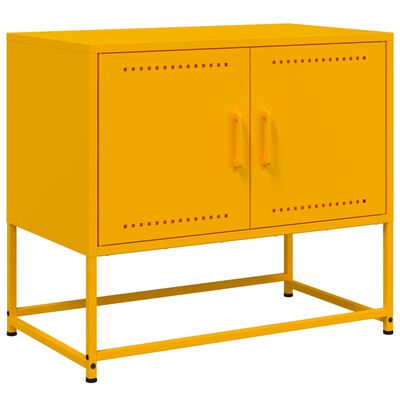 vidaXL Móvel de TV 68,5x39x60,5 cm aço amarelo mostarda