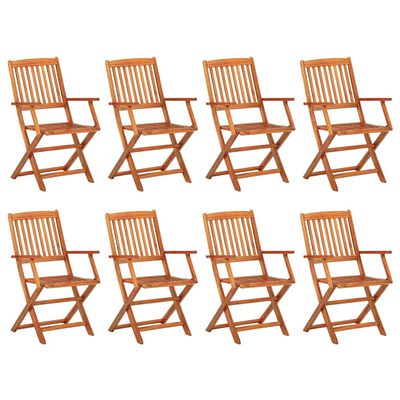 vidaXL 9 pcs conj. de jantar para jardim 180x90x75 cm acácia maciça