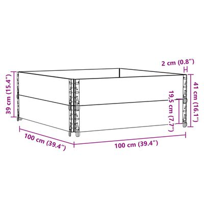 vidaXL Colares p/ paletes 2 pcs 100x100 cm madeira pinho maciça preto