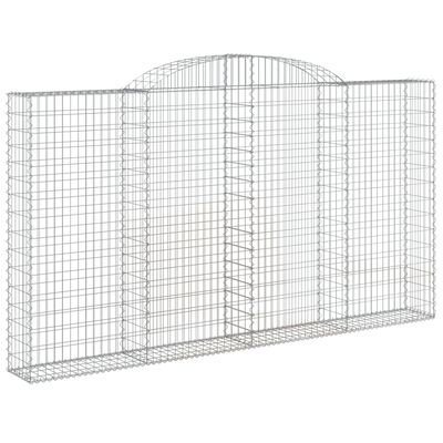 vidaXL Cestos gabião arqueados 2pcs 300x30x160/180cm ferro galvanizado