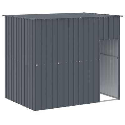 vidaXL Casota p/ cães c/ parque 214x1273x181cm aço galvaniz. antracite