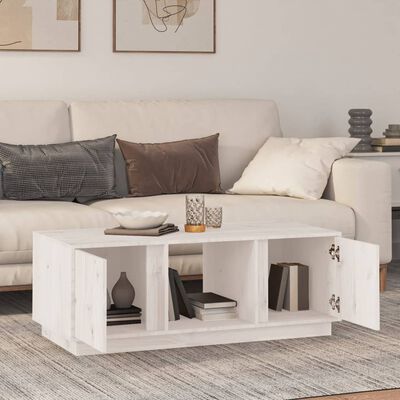 vidaXL Mesa de centro 110x50x40 cm pinho maciço branco