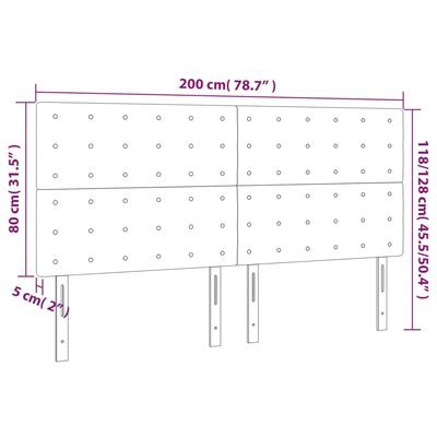 vidaXL Cabeceira de cama 4 pcs couro artificial 100x5x78/88 cm branco