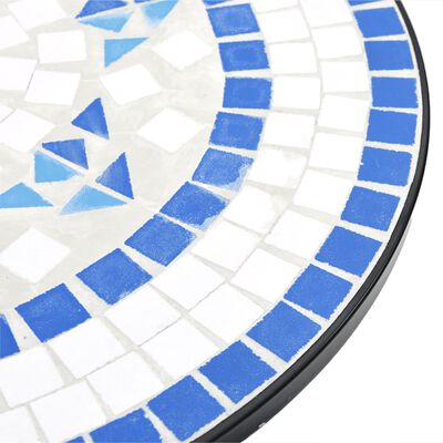 vidaXL Mesa bistrô em mosaico Ø50x70 cm cerâmica azul e branco