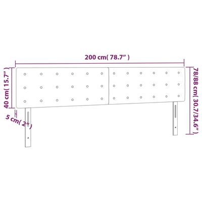 vidaXL Cabeceira de cama 2 pcs veludo 100x5x78/88 cm preto