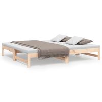 vidaXL Sofá-cama de puxar 2x(75x190) cm madeira de pinho maciça