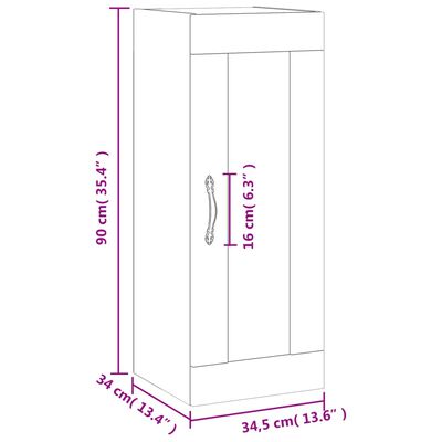 vidaXL Armário de parede 34,5x34x90 cm branco