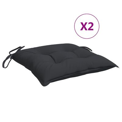 vidaXL Almofadões de cadeira 2 pcs 40x40x7 cm tecido oxford preto