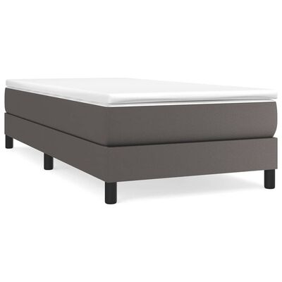 vidaXL Estrutura de cama 100x200 cm couro artificial cinzento