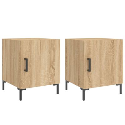 vidaXL Mesa cabeceira 2pcs 40x40x50cm deriv. madeira carvalho sonoma