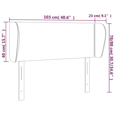 vidaXL Cabeceira cama abas tecido 103x23x78/88 cm cinzento-acastanhado