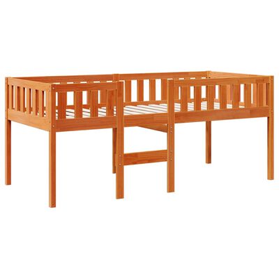 vidaXL Cama de criança sem colchão 75x190 cm pinho maciço castanho-mel