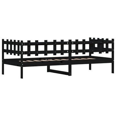 vidaXL Sofá-cama 80x200 cm madeira de pinho maciça preto