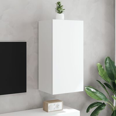 vidaXL Móvel de parede para TV com luzes LED 40,5x35x80 cm branco