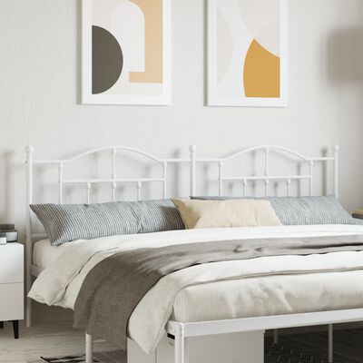 vidaXL Cabeceira de cama 200 cm metal branco