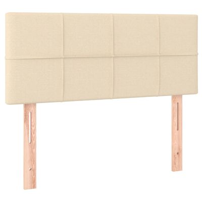 vidaXL Cama com molas/colchão 90x190 cm tecido cor creme