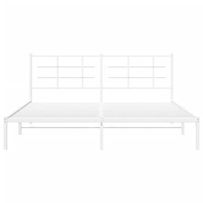 vidaXL Estrutura de cama com cabeceira 183x213 cm metal branco