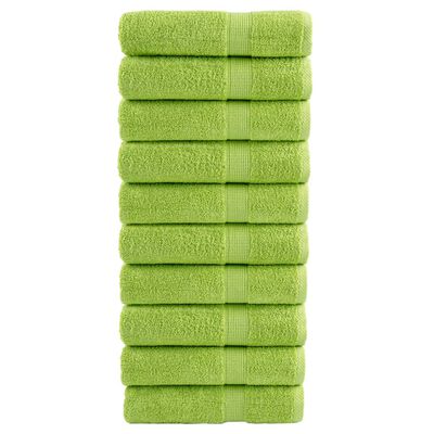 vidaXL Toalhas mãos premium SOLUND 10pcs 50x100cm 600gsm verde maça