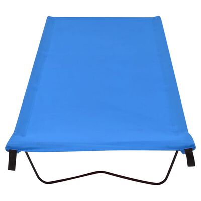 vidaXL Camas de campismo 2 pcs 180x60x19 cm tecido oxford e aço azul