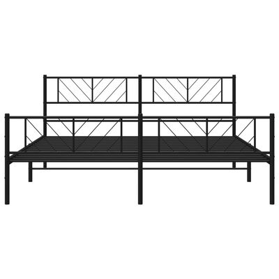 vidaXL Estrutura de cama com cabeceira e pés 193x203 cm metal preto