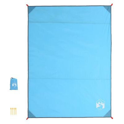 vidaXL Toalha de piquenique com estacas 205x155 cm azul