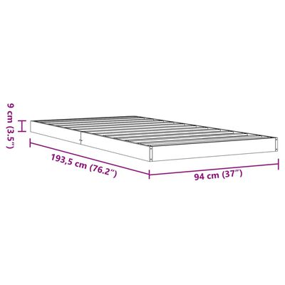 vidaXL Estrutura de cama 90x190 cm madeira pinho maciça castanho cera