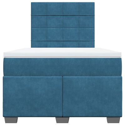 vidaXL Cama boxspring com colchão 120x190 cm veludo azul