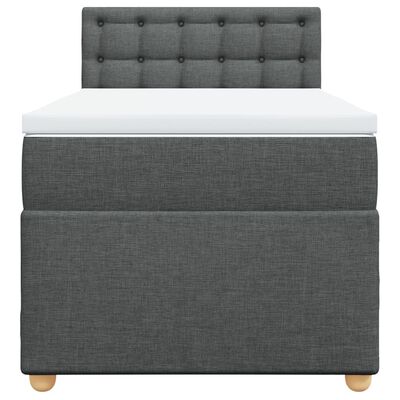 vidaXL Cama com molas/colchão 90x190 cm tecido cinza-escuro