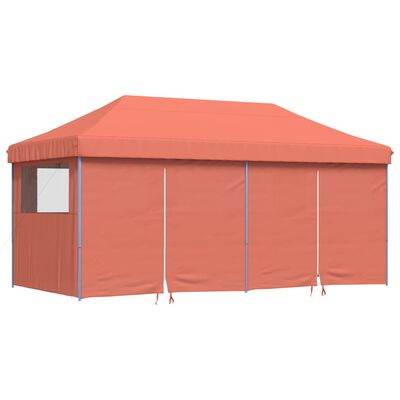 vidaXL Tenda p/ festas pop-up dobrável 4 paredes laterais terracotta