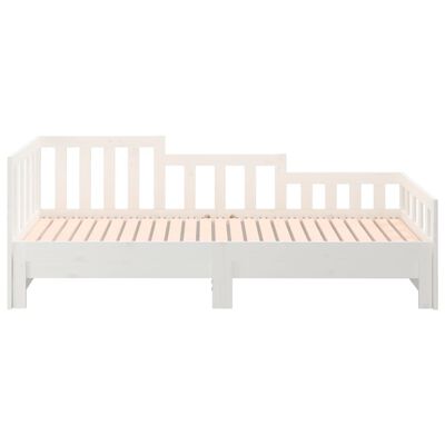 vidaXL Estrutura sofá-cama de puxar 2x(90x190) cm pinho maciço branco