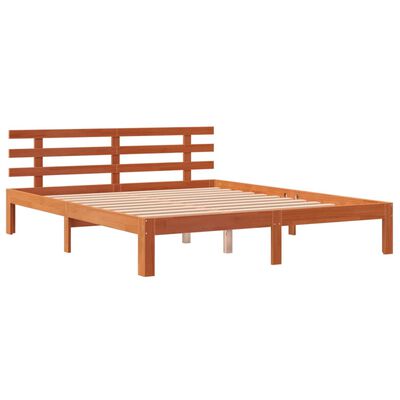 vidaXL Cama sem colchão 160x200 cm madeira pinho maciço castanho-mel