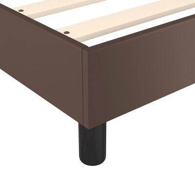 vidaXL Estrutura de cama 140x200cm couro artificial castanho