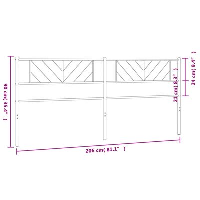 vidaXL Cabeceira de cama 200 cm metal branco