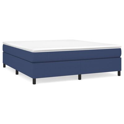 vidaXL Cama com molas/colchão 180x200 cm tecido azul