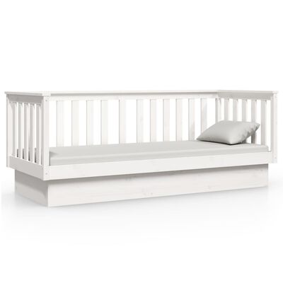 vidaXL Sofá-cama sem colchão 90x190 cm madeira de pinho maciça branco