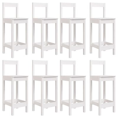 vidaXL 9 pcs conjunto de bar para jardim pinho maciço branco