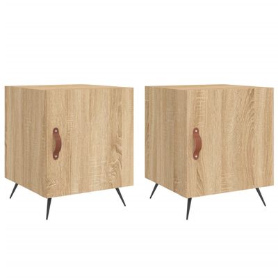 vidaXL Mesa cabeceira 2pcs 40x40x50cm deriv. madeira carvalho sonoma