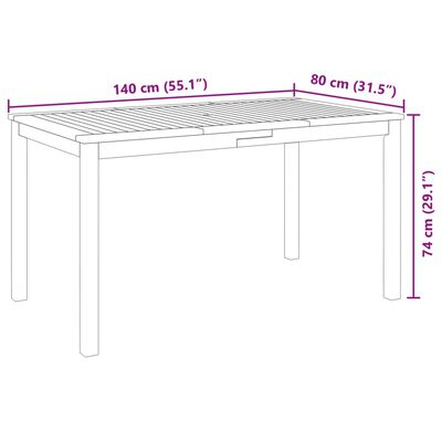 vidaXL Conjunto de jantar p/ jardim 5 pcs madeira de acácia maciça