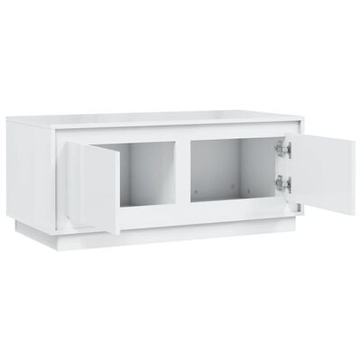 vidaXL Mesa de centro 102x50x44 cm derivados madeira branco brilhante