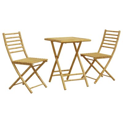 vidaXL 3 pcs conjunto de bistrô em bambu