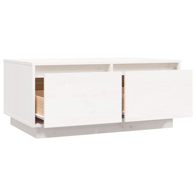 vidaXL Mesa de centro 80x50x35 cm madeira de pinho maciça branco