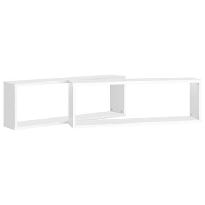 vidaXL Estantes de parede cúbicas 2 pcs contrapl. 80x15x26,5 cm branco