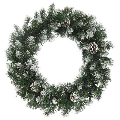 vidaXL Grinalda de Natal com luzes LED 60 cm PVC verde