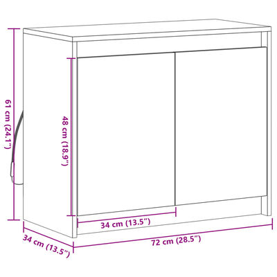 vidaXL Aparador c/ luzes LED 72x34x61 cm derivados de madeira preto